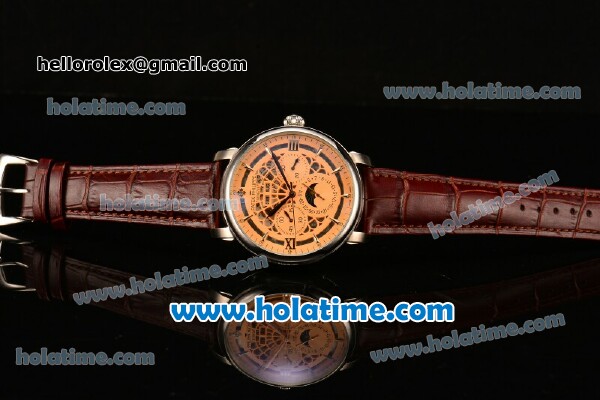 Patek Philippe Grand Complications ST25 Automatic Steel Case with Orange Dial and Stick Markers - Click Image to Close